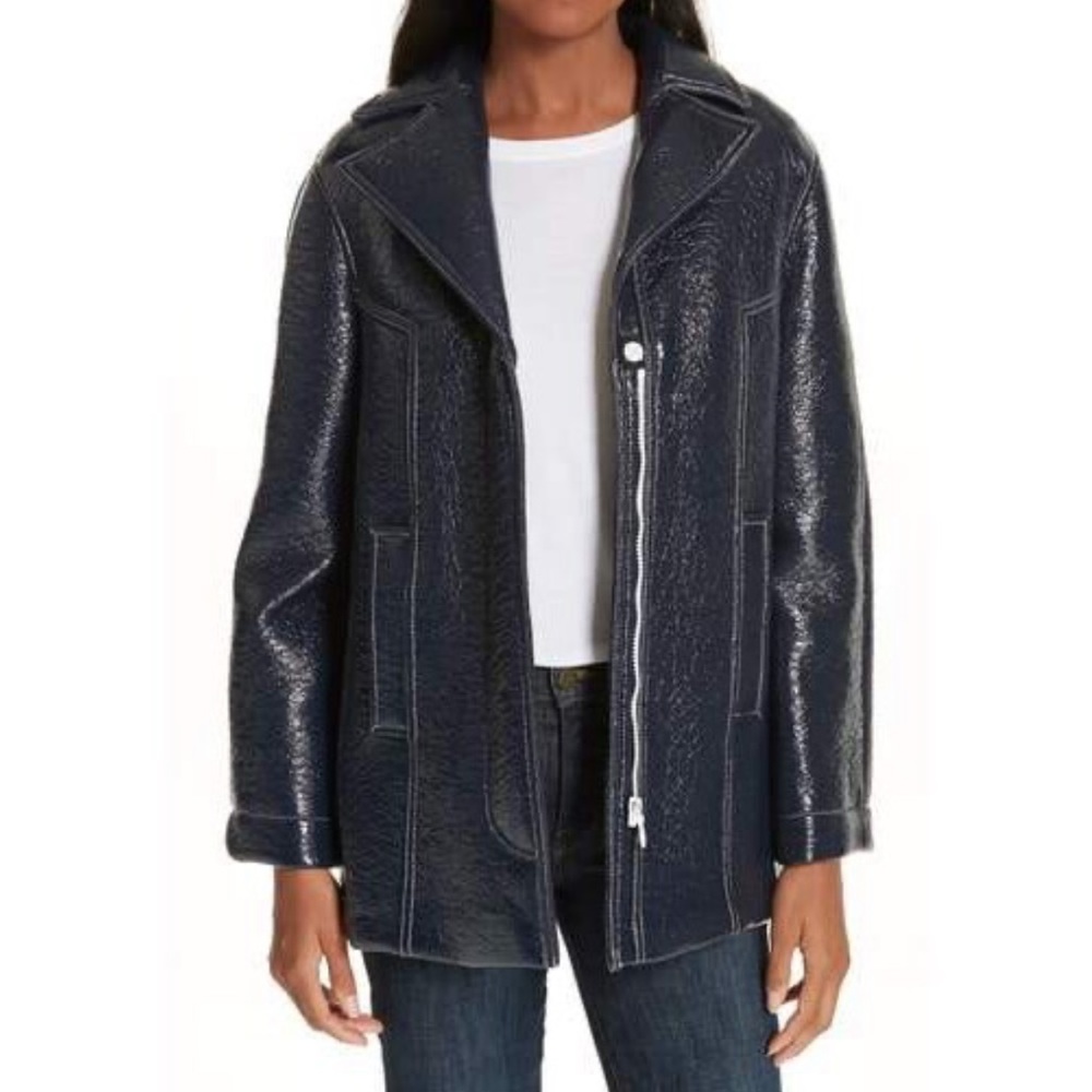 Ba&sh Volupia Blue Crinkle Coat